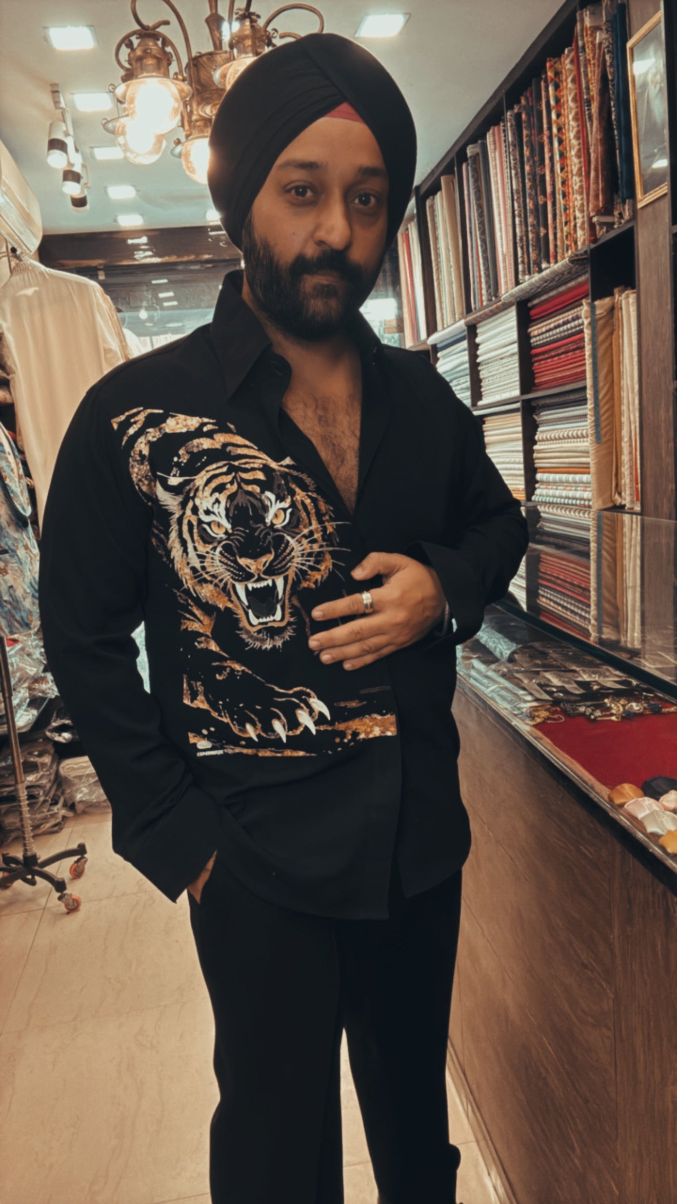 Black Roaring Tiger Shirt