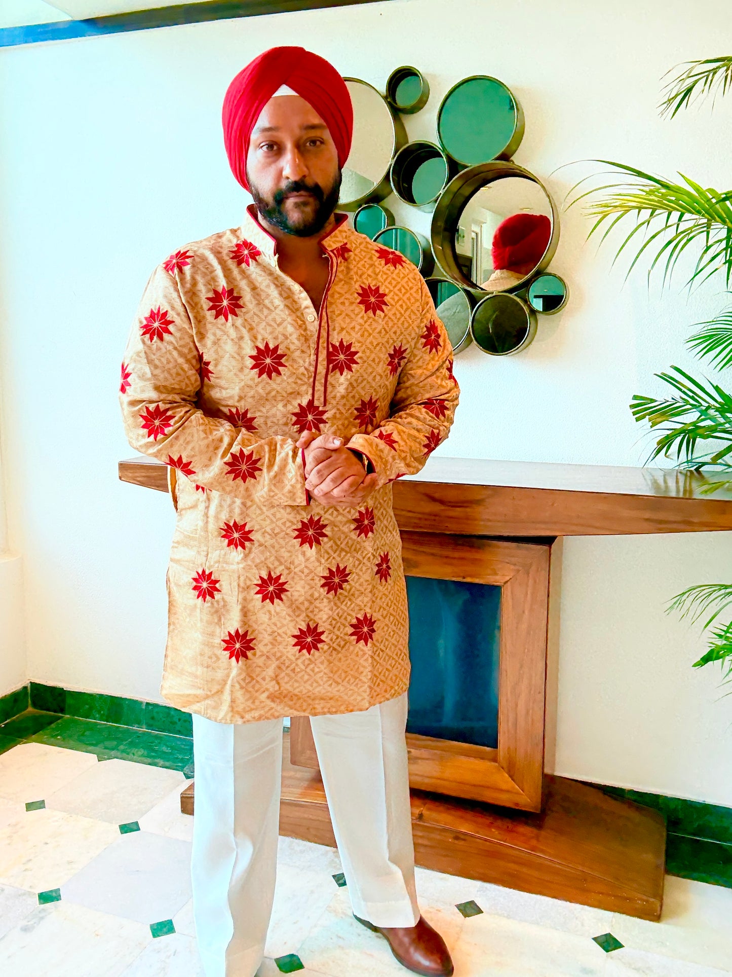 Red Point Star Kurta