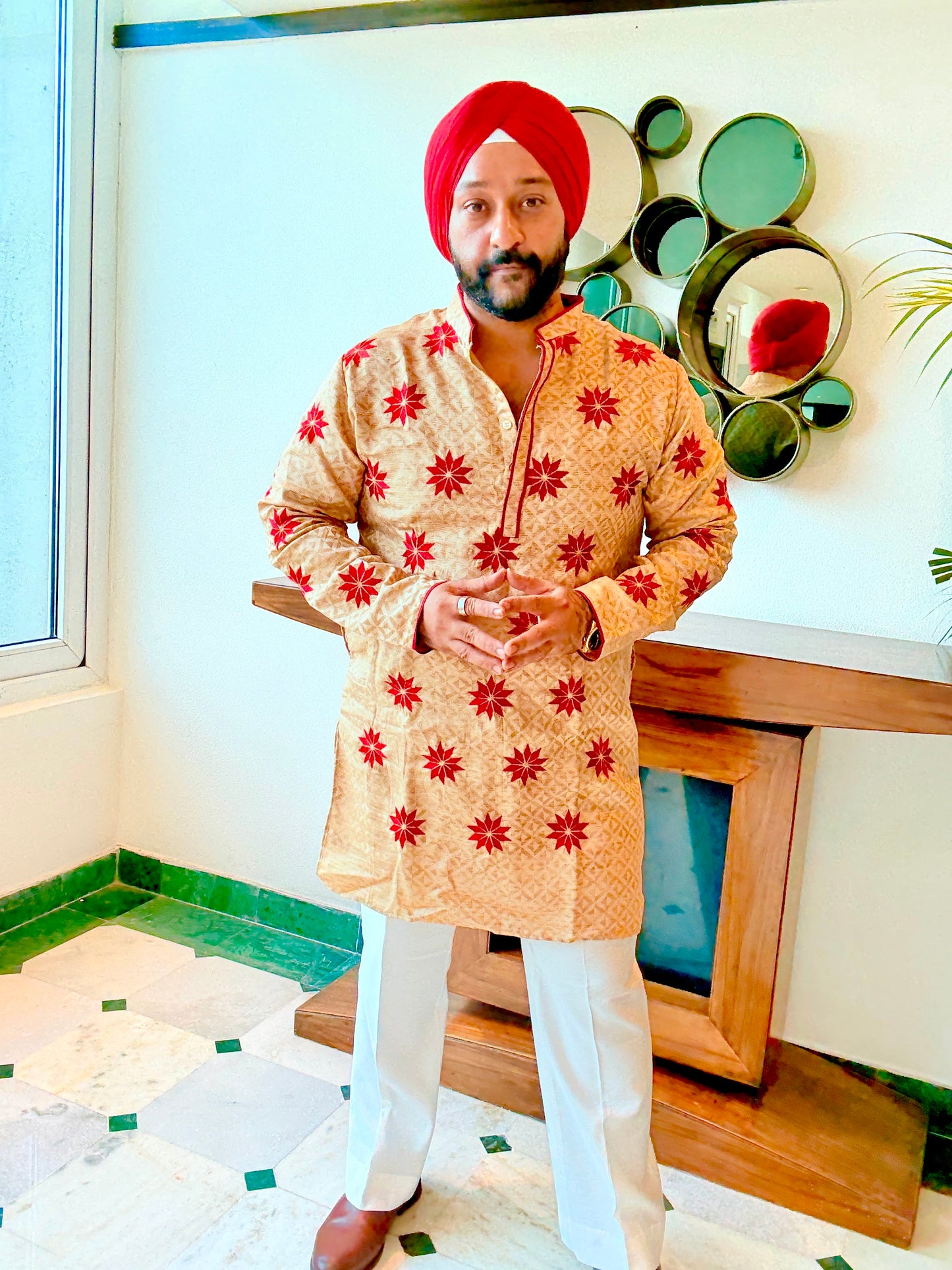 Red Point Star Kurta