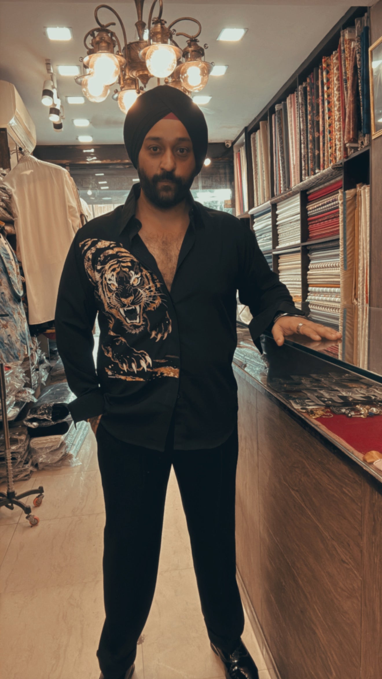 Black Roaring Tiger Shirt