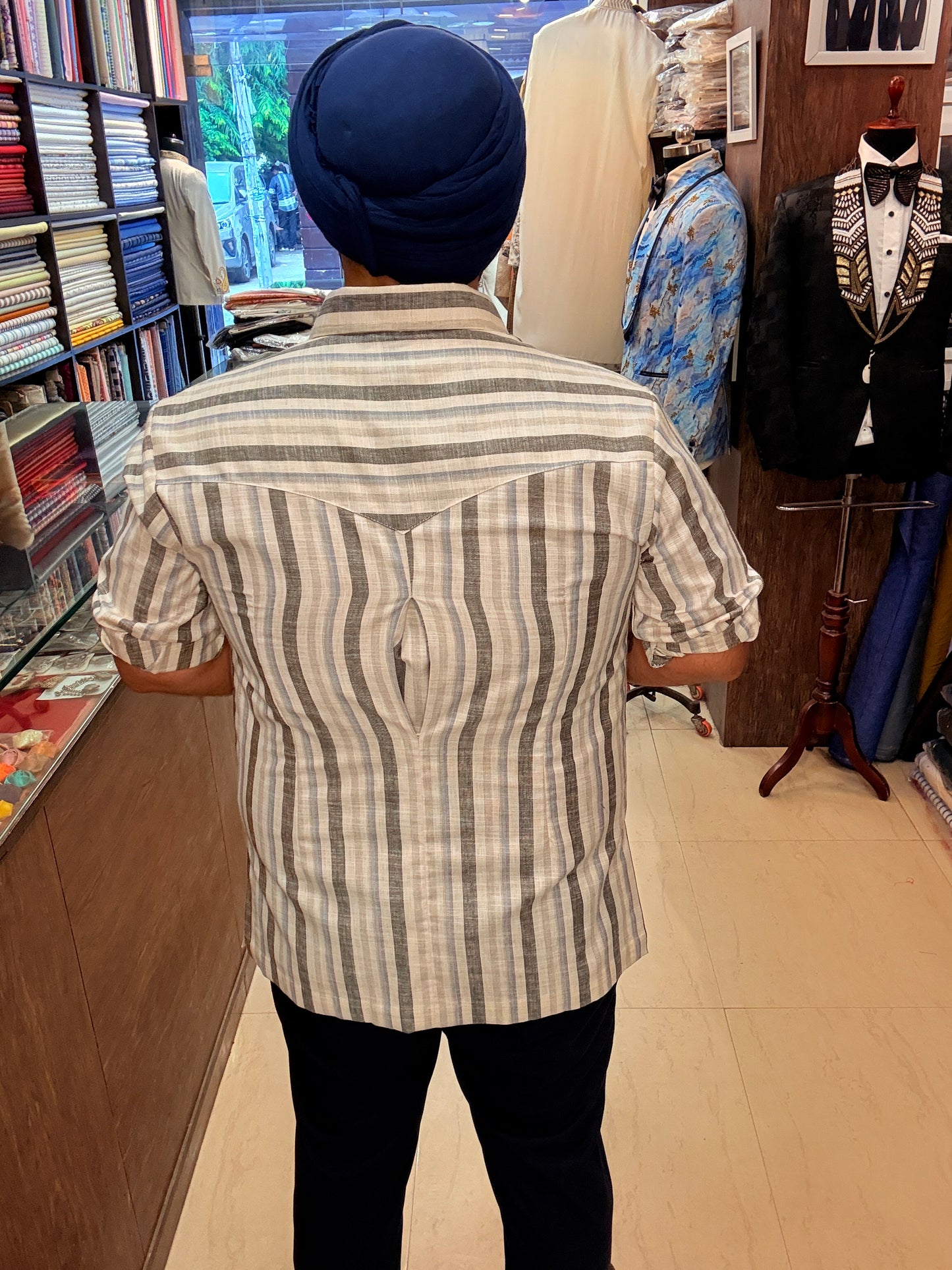 Ivory Striped Safari Shirt