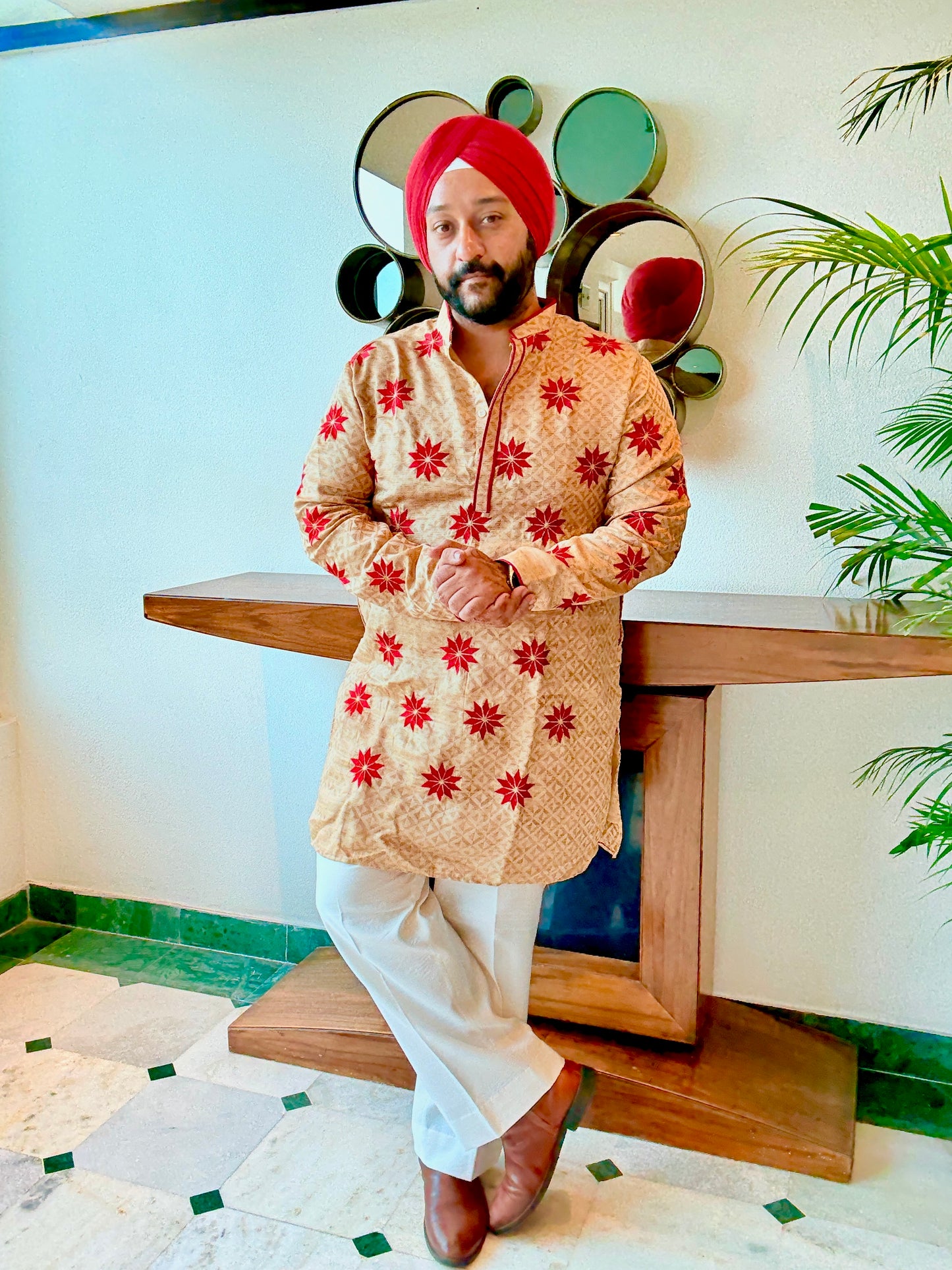 Red Point Star Kurta