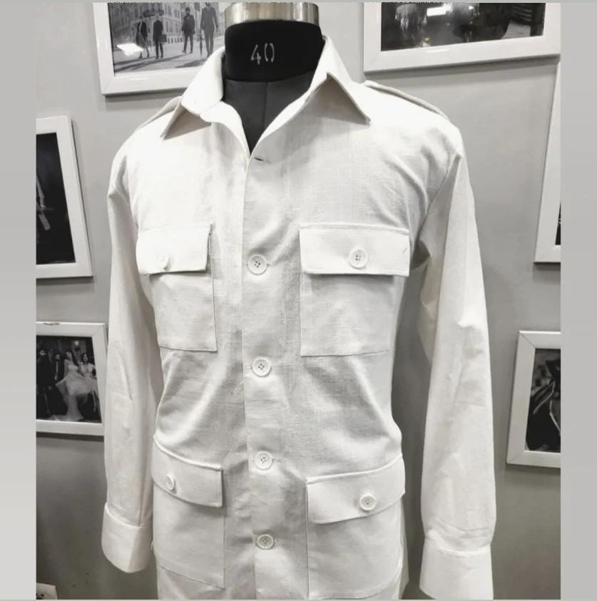 Linen White Safari Jacket