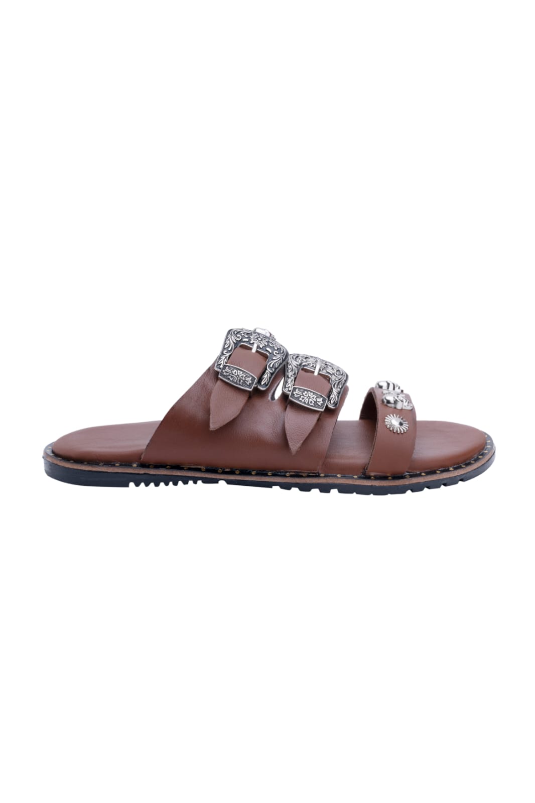 Brown Skull Studded Chappals