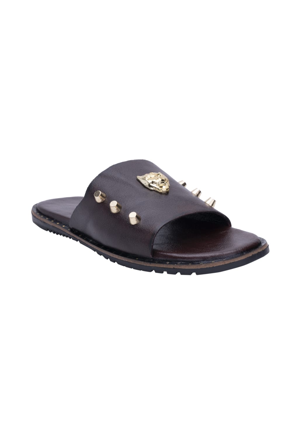 Brown Lion Studded Chappals