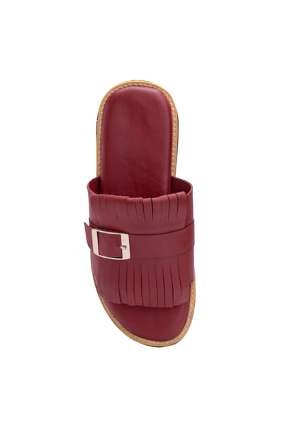 Red Fringes Chappals