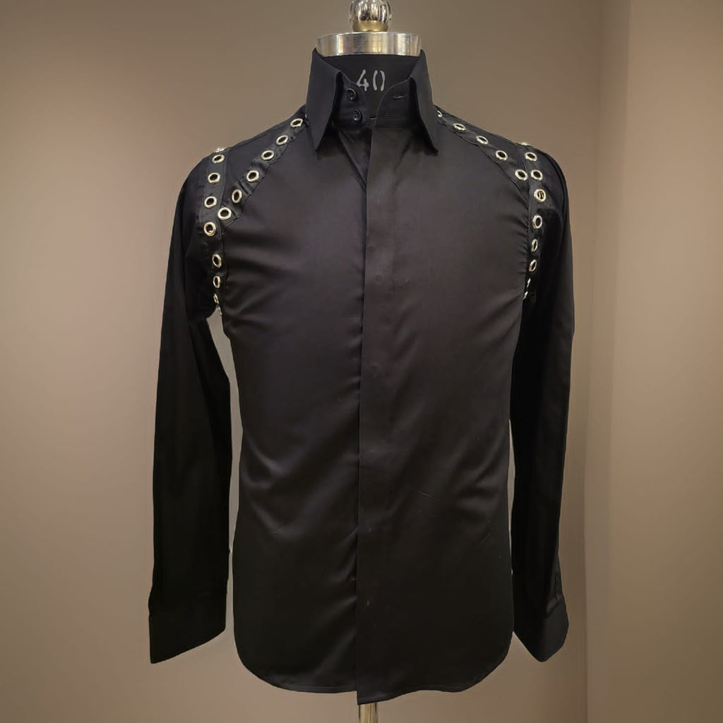 Black Eyelet Shirt