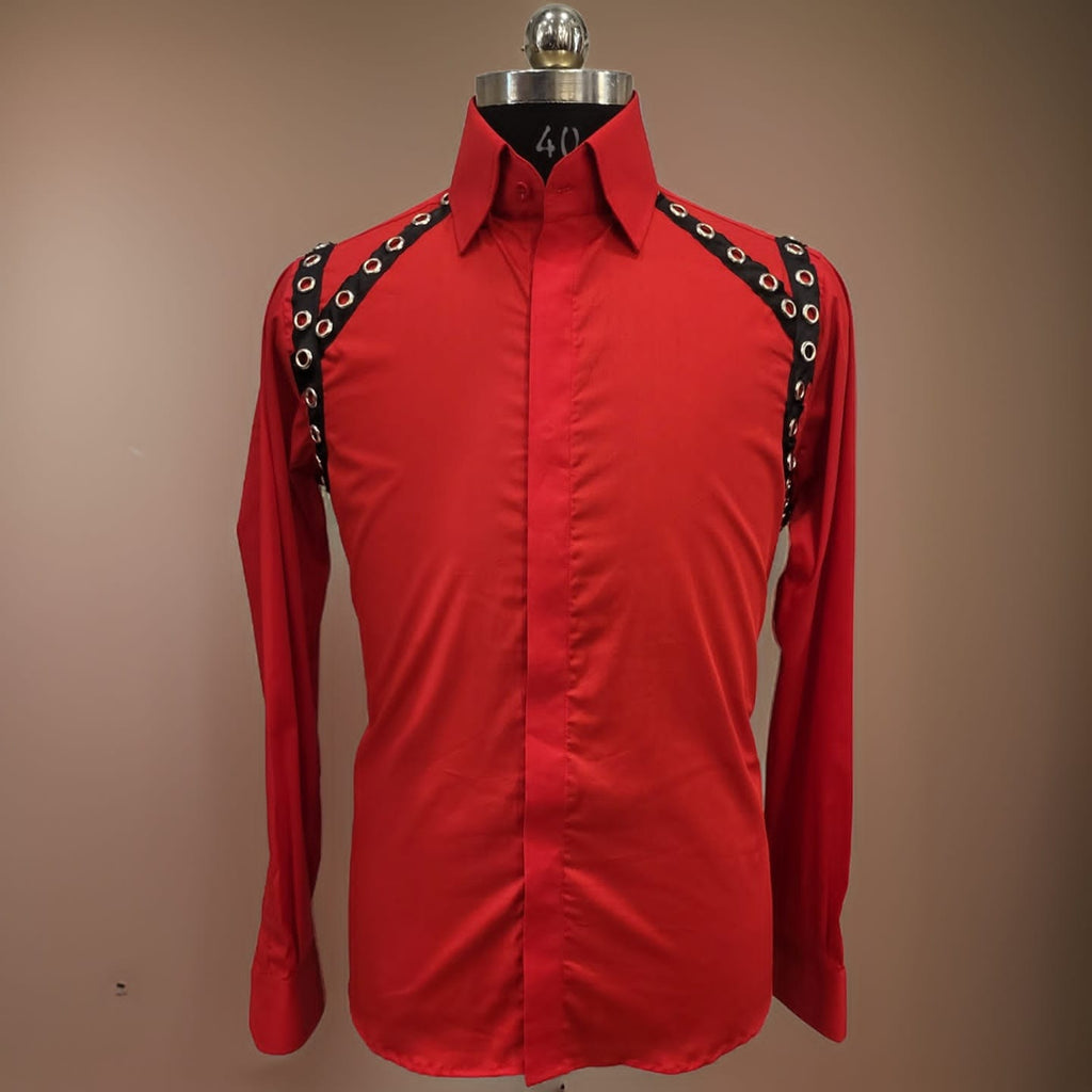 Red Eyelet Shirt
