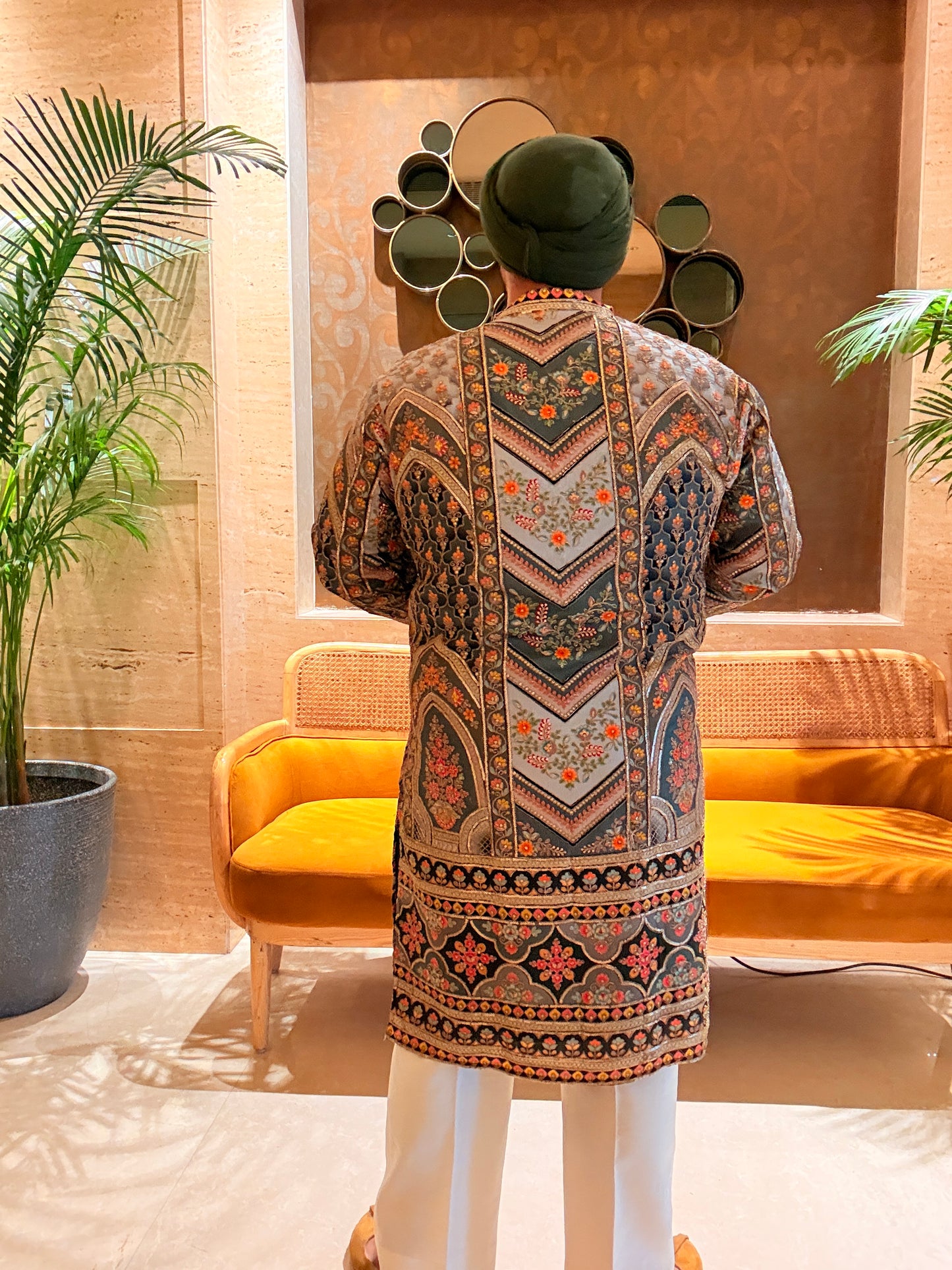 Green Embroidered Kurta