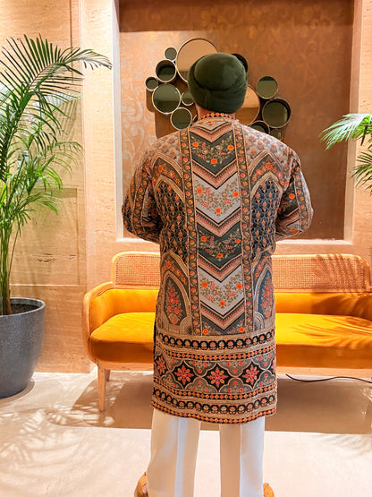 Green Embroidered Kurta