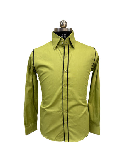 Green Black Piping Shirgt