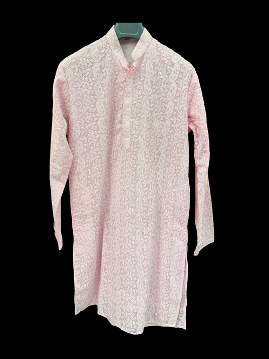 Pink Chikankari Kurta
