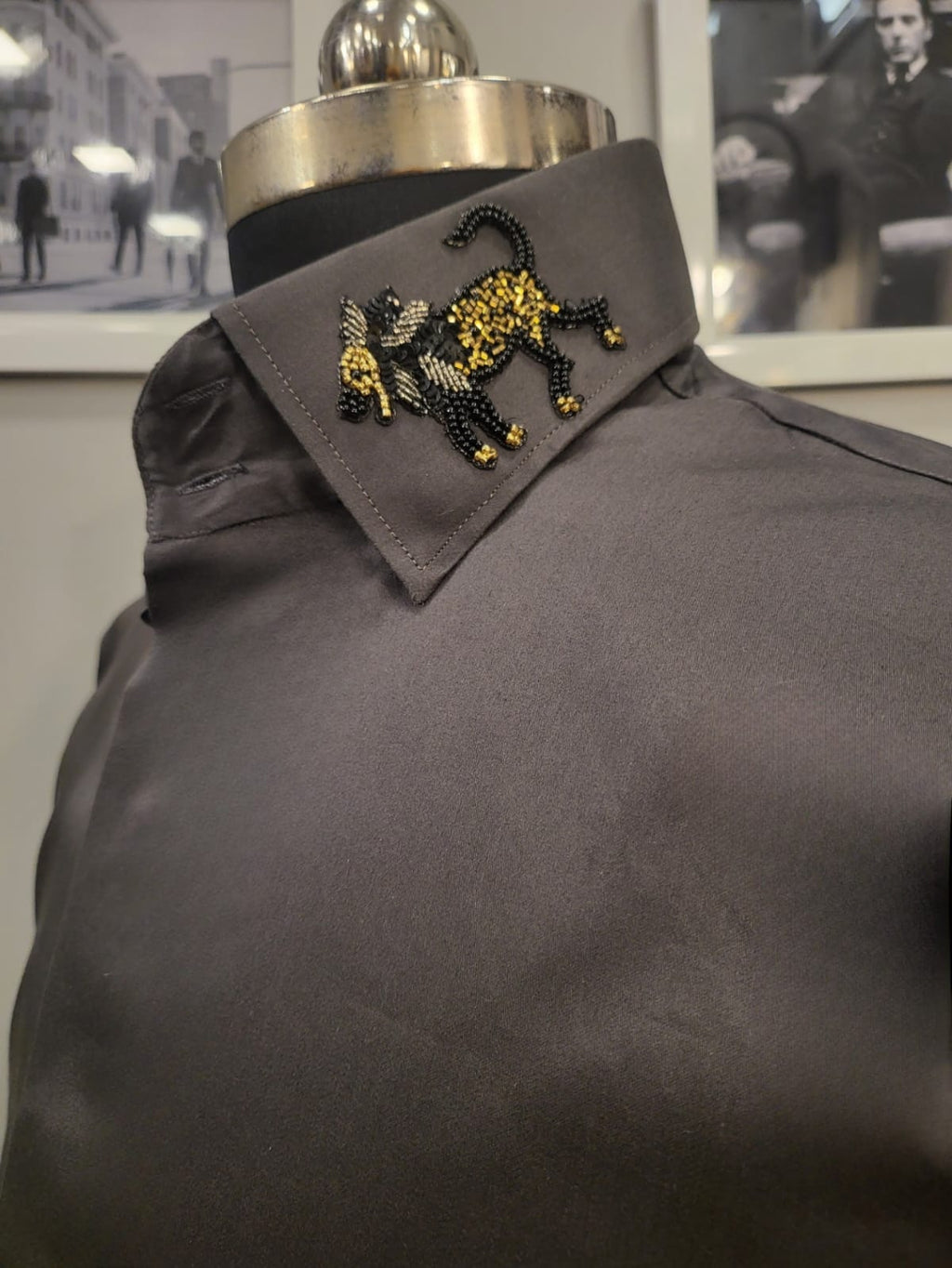 Grey Lion Collar Shirt