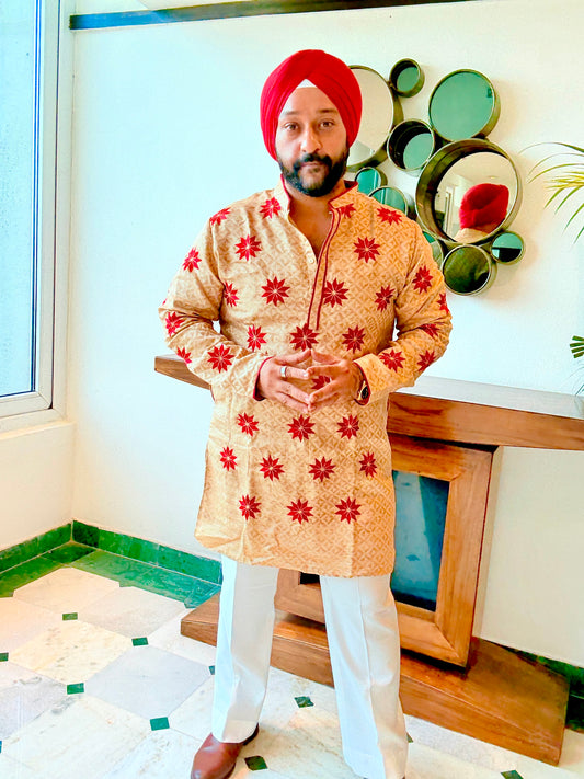 Red Point Star Kurta