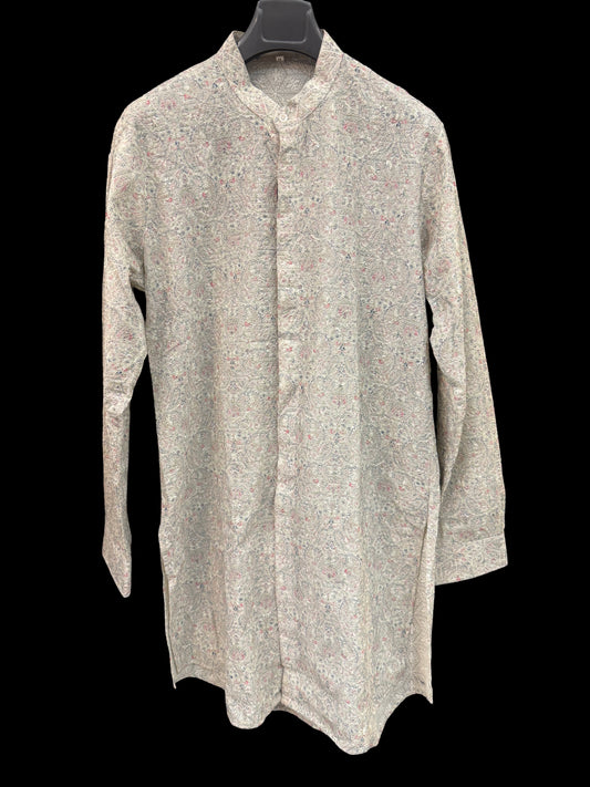 Off White Chikankari Print Kurta