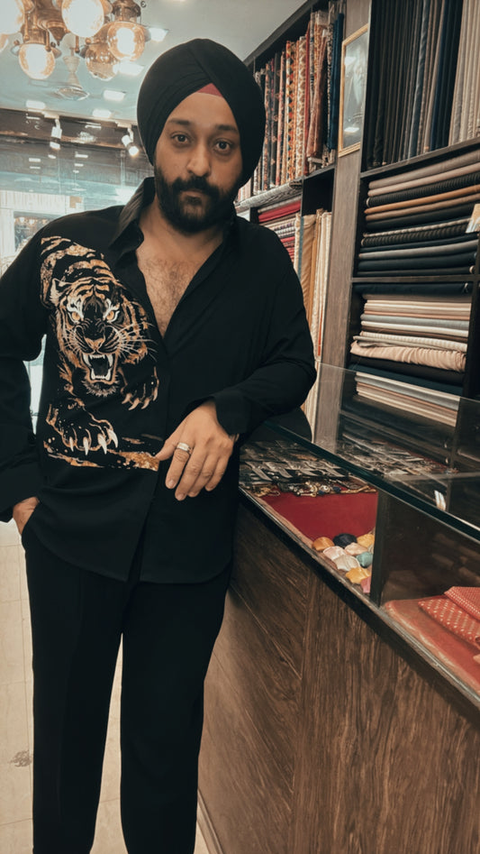 Black Roaring Tiger Shirt