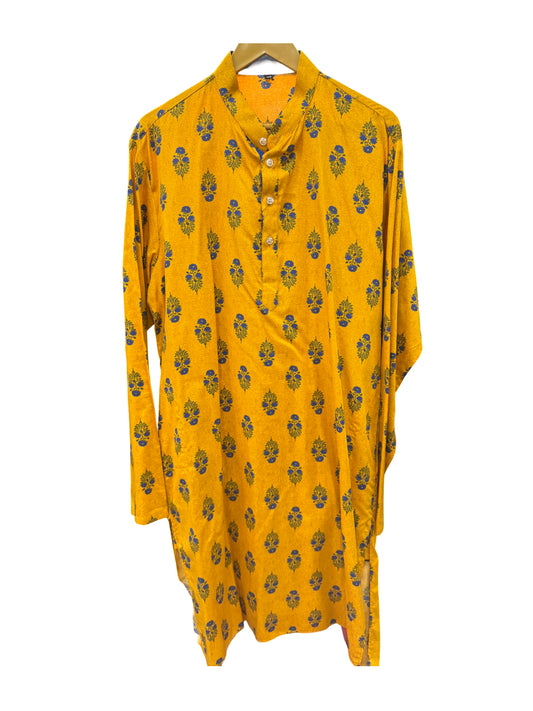 Yellow Print Kurta