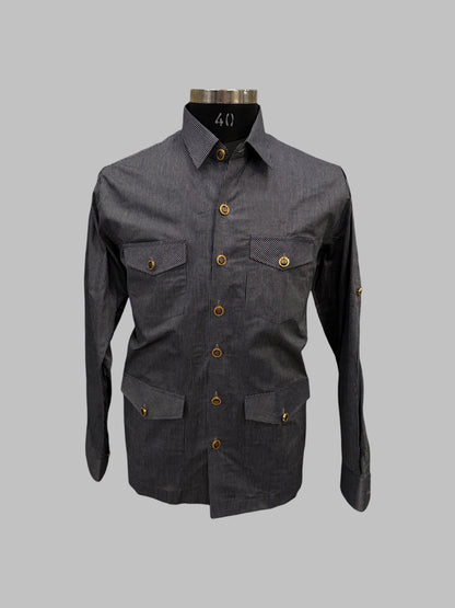Black Striped Safari Shirt
