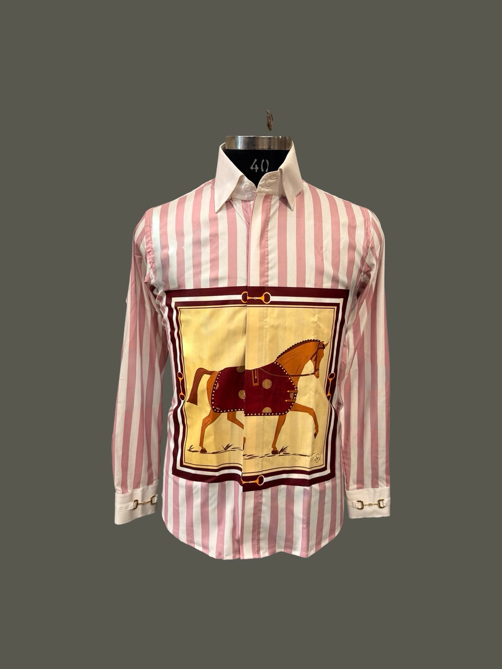 Pink Striped Horse Shirt