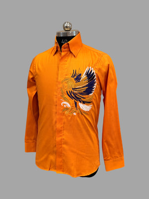 Bird in Orange Shirt