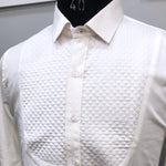 White Quilted Tux Shirt