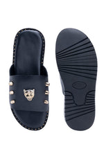 Black Lion Studded Chappals