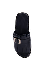 Black Fringes Chappal