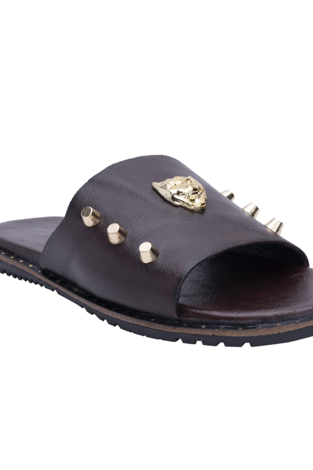 Brown Lion Studded Chappals