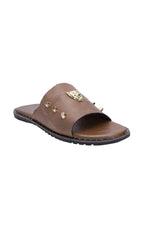 Tan Lion Studded Chappals