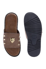 Tan Lion Studded Chappals