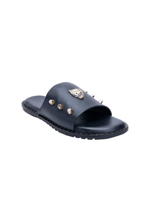 Black Lion Studded Chappals