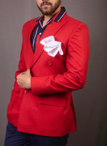 Red Double Breasted Blazer